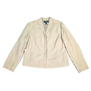 Lauren Ralph Lauren Blazer Womens Size 16 Silk Linen Business Classic Jacket Vtg